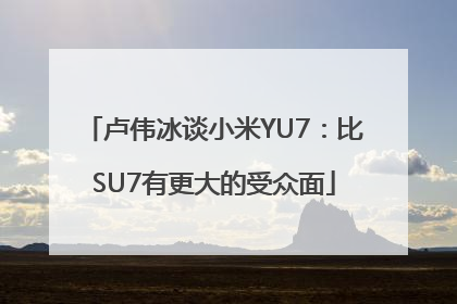 卢伟冰谈小米YU7：比SU7有更大的受众面