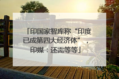 印国家智库称“印度已成第四大经济体”，印媒：还需等等