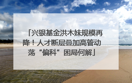 兴银基金洪木妹规模再降！人才断层叠加高管动荡“偏科”困局何解