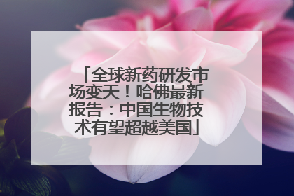 全球新药研发市场变天！哈佛最新报告：中国生物技术有望超越美国
