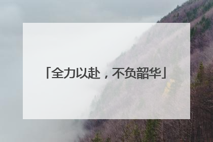 全力以赴，不负韶华