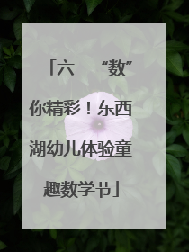 六一“数”你精彩！东西湖幼儿体验童趣数学节