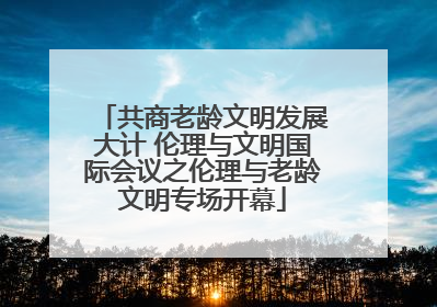 共商老龄文明发展大计 伦理与文明国际会议之伦理与老龄文明专场开幕