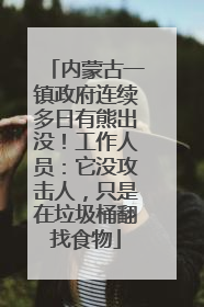 内蒙古一镇政府连续多日有熊出没！工作人员：它没攻击人，只是在垃圾桶翻找食物