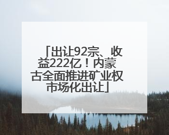 出让92宗、收益222亿！内蒙古全面推进矿业权市场化出让