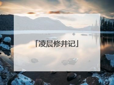 凌晨修井记