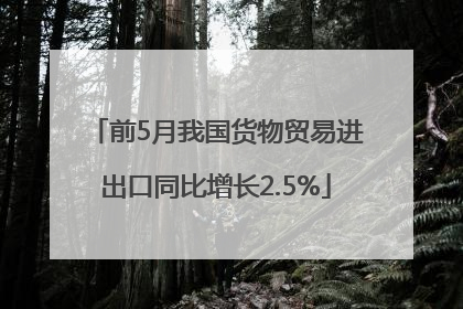 前5月我国货物贸易进出口同比增长2.5%