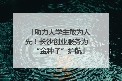 助力大学生敢为人先！长沙创业服务为“金种子”护航
