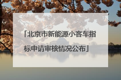 北京市新能源小客车指标申请审核情况公布
