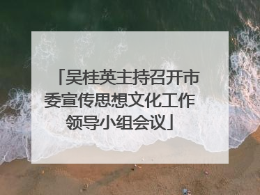 吴桂英主持召开市委宣传思想文化工作领导小组会议