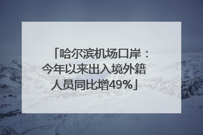 哈尔滨机场口岸：今年以来出入境外籍人员同比增49%
