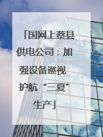 国网上蔡县供电公司：加强设备巡视 护航“三夏”生产