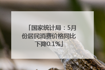 国家统计局：5月份居民消费价格同比下降0.1%