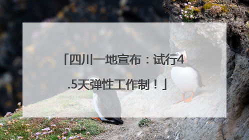 四川一地宣布：试行4.5天弹性工作制！