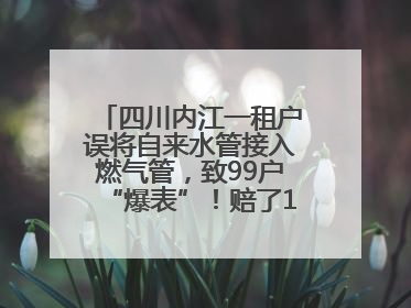 四川内江一租户误将自来水管接入燃气管，致99户“爆表”！赔了1.5万