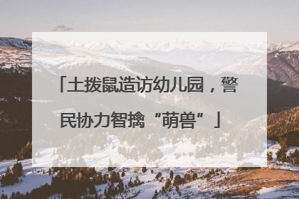 土拨鼠造访幼儿园，警民协力智擒“萌兽”