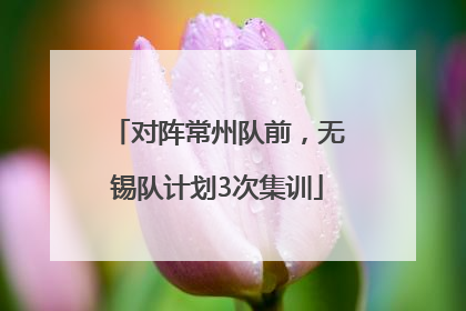 对阵常州队前，无锡队计划3次集训