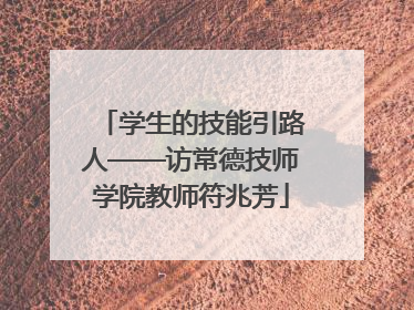 学生的技能引路人——访常德技师学院教师符兆芳
