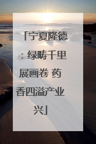 宁夏隆德：绿畴千里展画卷 药香四溢产业兴