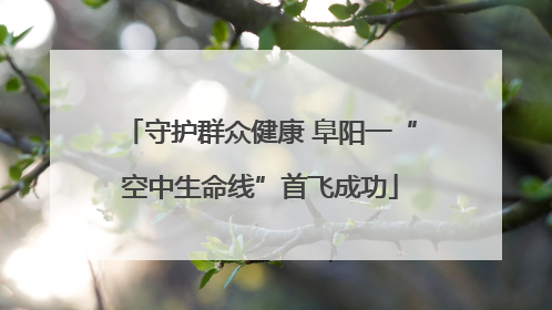 守护群众健康 阜阳一“空中生命线”首飞成功