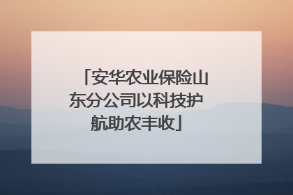 安华农业保险山东分公司以科技护航助农丰收