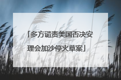多方谴责美国否决安理会加沙停火草案