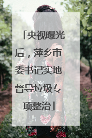 央视曝光后，萍乡市委书记实地督导垃圾专项整治