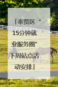奉贤区“15分钟就业服务圈”下周站点活动安排