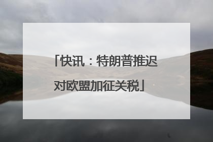 快讯：特朗普推迟对欧盟加征关税