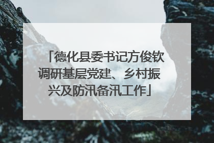 德化县委书记方俊钦调研基层党建、乡村振兴及防汛备汛工作