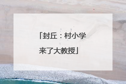 封丘：村小学来了大教授