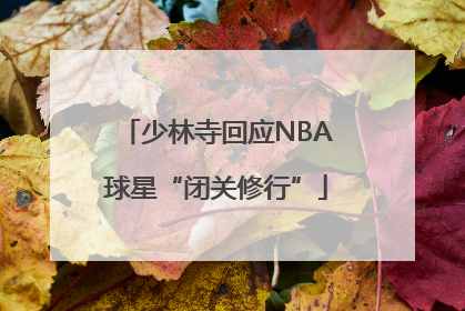 少林寺回应NBA球星“闭关修行”