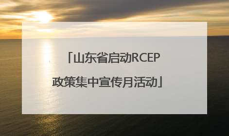 山东省启动RCEP政策集中宣传月活动