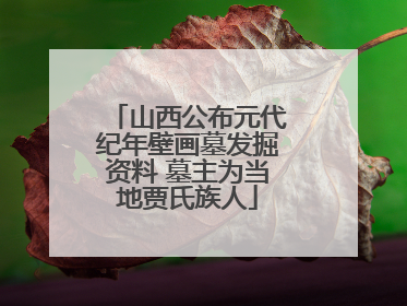 山西公布元代纪年壁画墓发掘资料 墓主为当地贾氏族人
