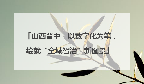 山西晋中：以数字化为笔，绘就“全域智治”新图景