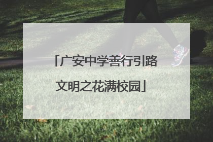 广安中学善行引路 文明之花满校园