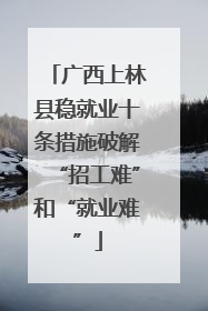 广西上林县稳就业十条措施破解“招工难”和“就业难”