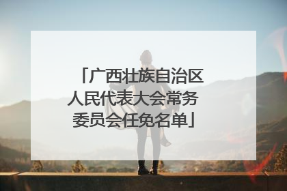 广西壮族自治区人民代表大会常务委员会任免名单