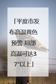 平度市发布高温黄色预警 局部高温可达37°以上