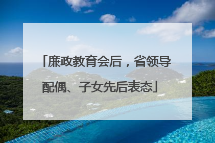 廉政教育会后，省领导配偶、子女先后表态