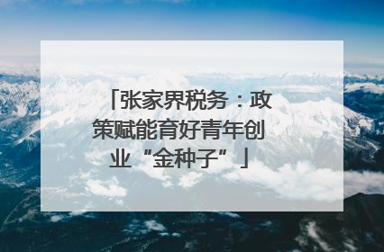 张家界税务：政策赋能育好青年创业“金种子”