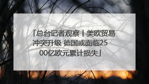 总台记者观察丨美欧贸易冲突升级 德国或面临2500亿欧元累计损失