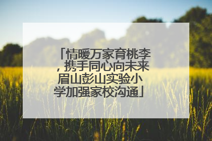 情暖万家育桃李，携手同心向未来 眉山彭山实验小学加强家校沟通