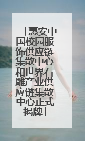 惠安中国校园服饰供应链集散中心和世界石雕产业供应链集散中心正式揭牌