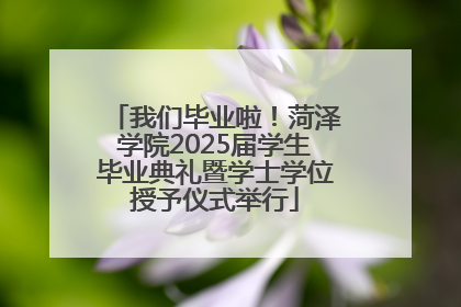 我们毕业啦！菏泽学院2025届学生毕业典礼暨学士学位授予仪式举行