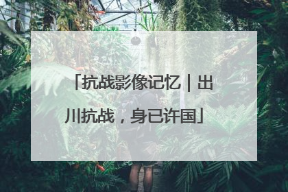 抗战影像记忆｜出川抗战，身已许国