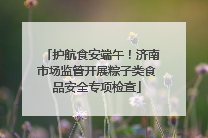 护航食安端午！济南市场监管开展粽子类食品安全专项检查