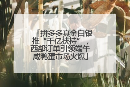 拼多多真金白银推“千亿扶持”，西部订单引领端午咸鸭蛋市场火爆