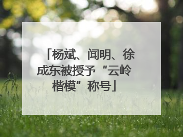杨斌、闻明、徐成东被授予“云岭楷模”称号