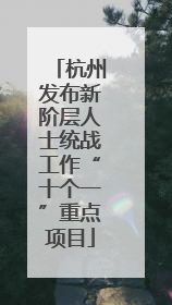 杭州发布新阶层人士统战工作“十个一”重点项目